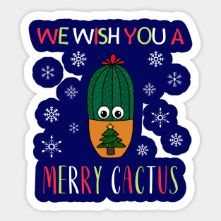 We Wish You A Merry Cactus - Cactus In Christmas Tree Pot Sticker